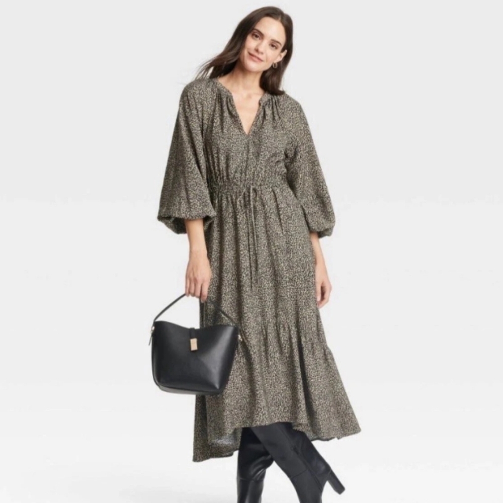 NWT A New Day Leopard Print Midi Dress